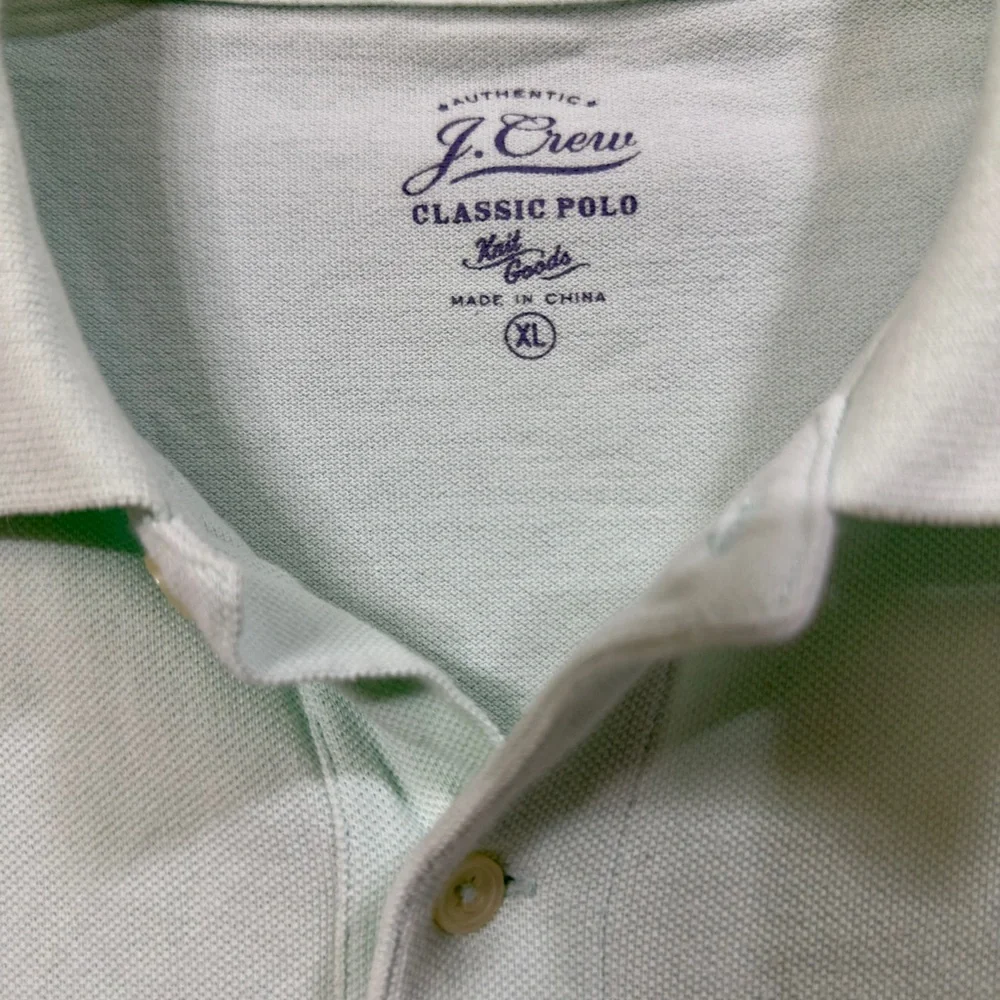 EUC J. Crew Classic Polo‎ Knit Goods Men's Mint Polo Shirt Size XL